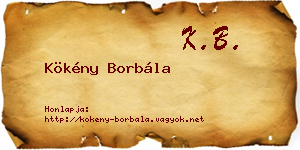 Kökény Borbála névjegykártya
